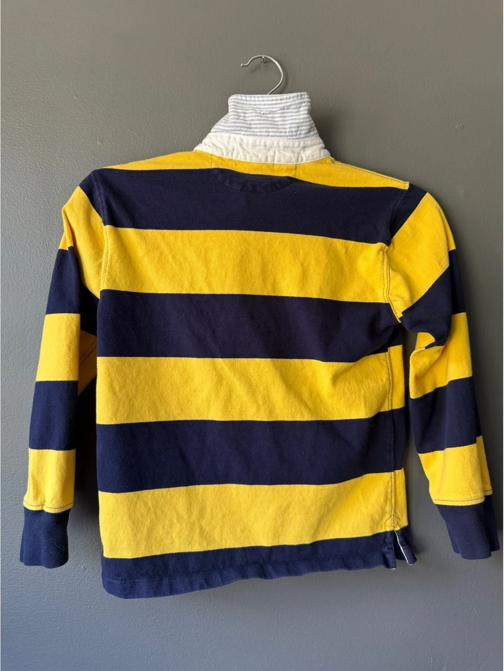 Polo Ralph Lauren Boys' Rugby Shirt Size S (8) Yellow and Navy Stripes